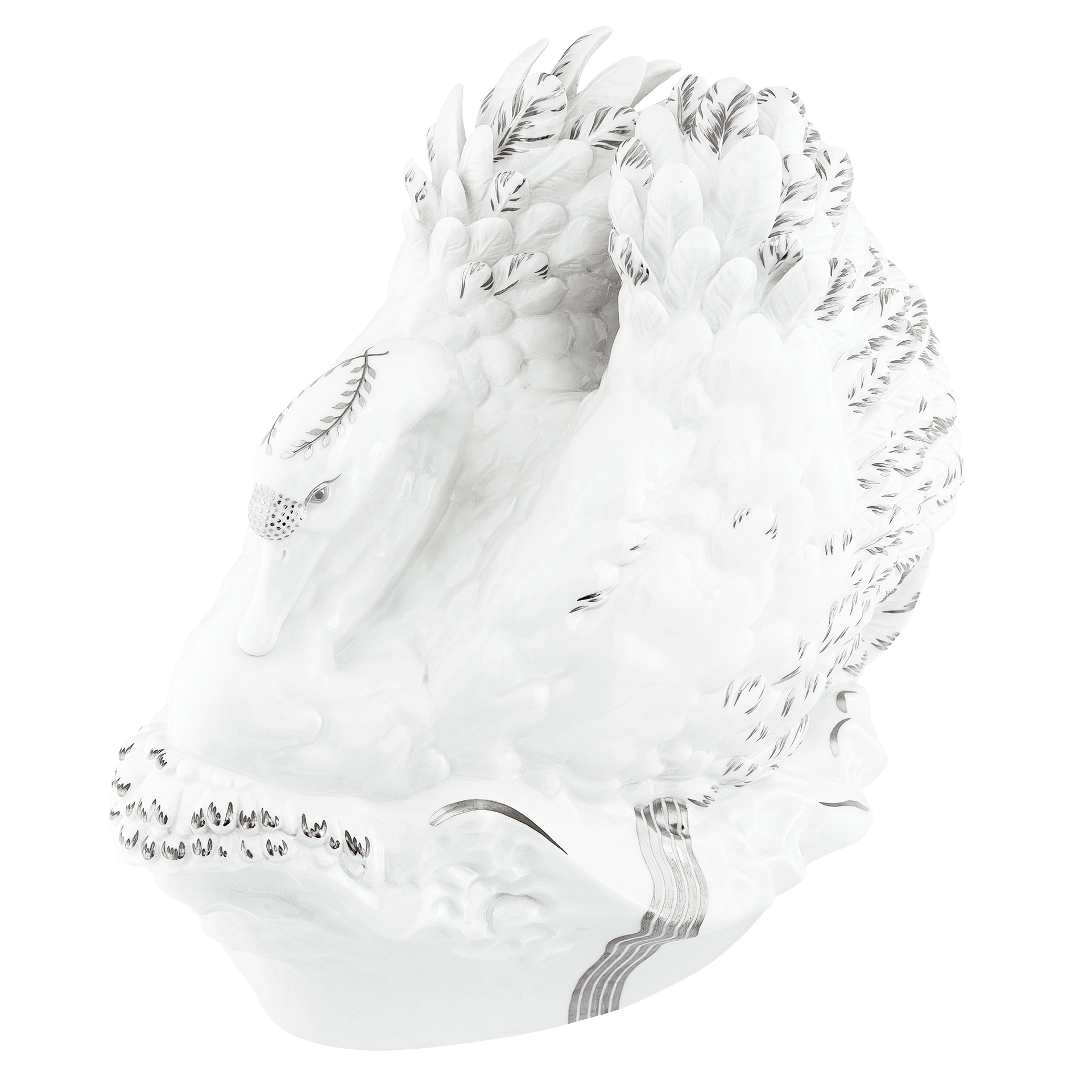 Vogel Schwan, Platinmalerei, Lim., H 36 cm | Meissen Exklusiv - Kollektion 901280-77437 - Meissen Weimar