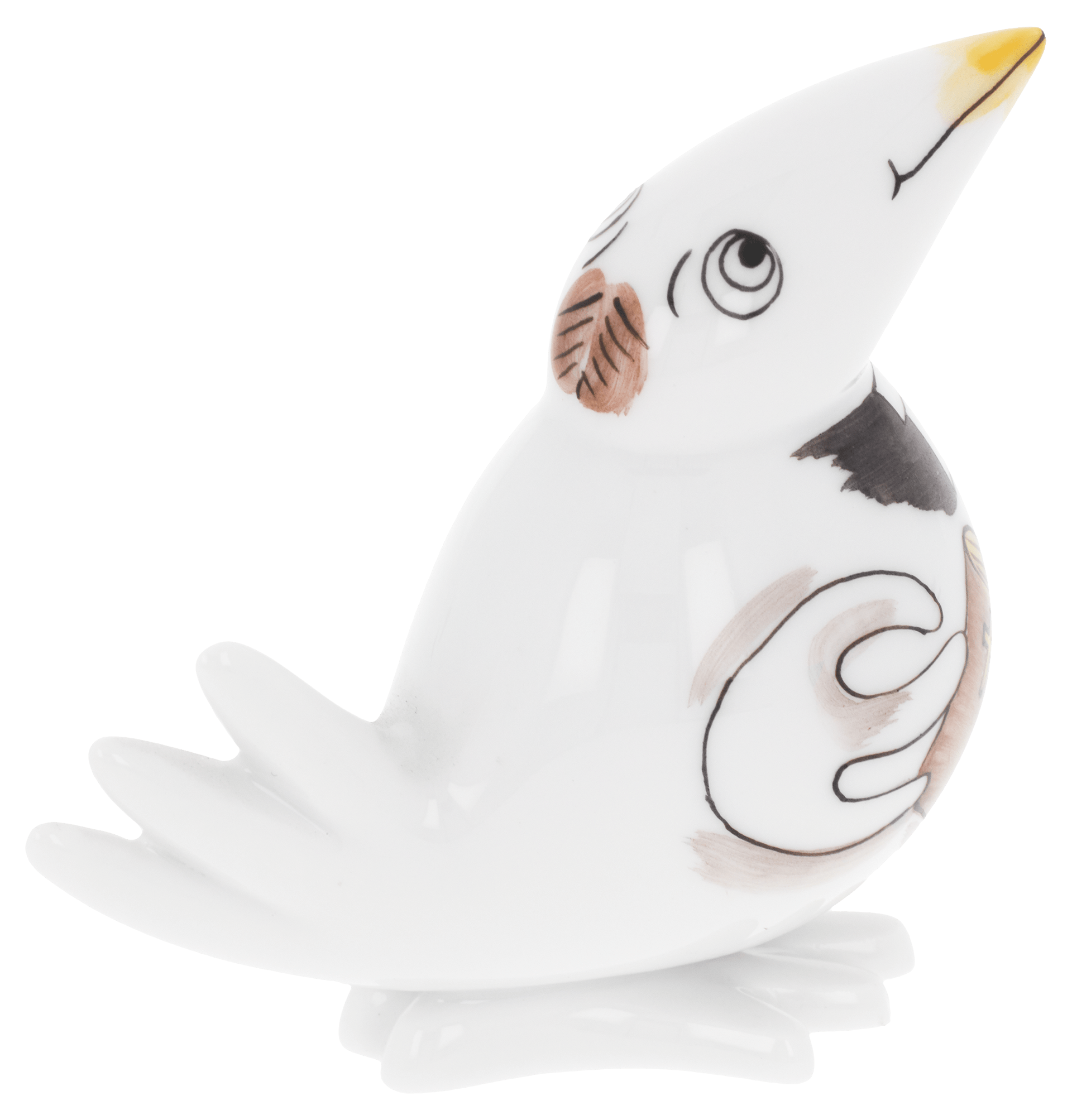 Vogel Spaßvogel Pfarrer, H 6 cm | Meissen Figuren - Edition Spassvogel 71a231 - 77410 - Meissen Weimar