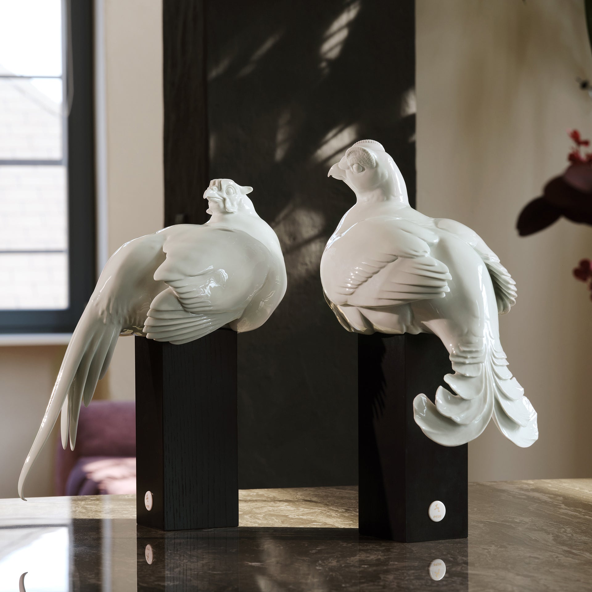 Vogelfigur Fasan, Weiß, H 38 cm, limitiert 25 Stück | Meissen Limitierte Meisterwerke 000084-77m10 - Meissen Weimar