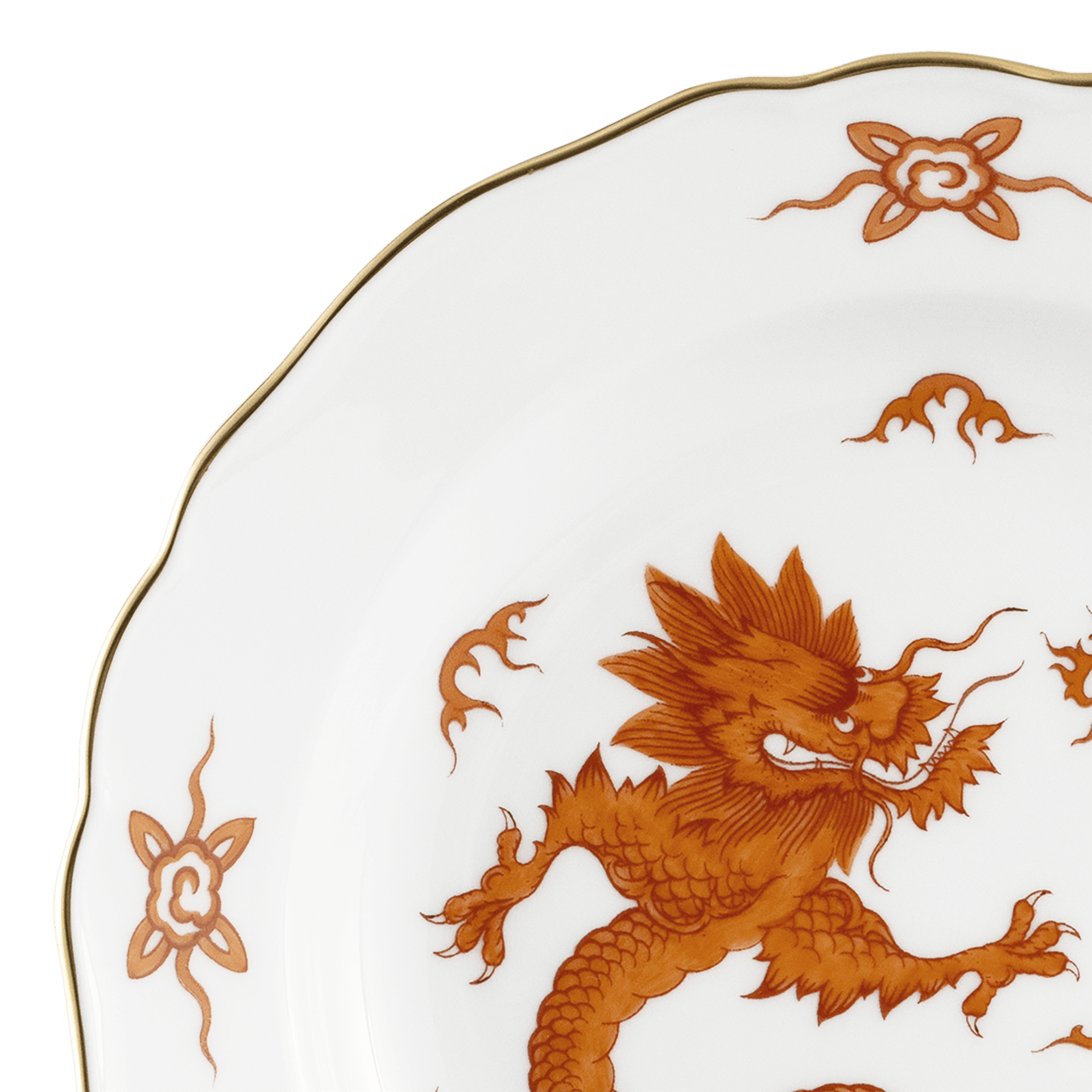 Vorspeise - und Dessertteller, Ming Drache rot, Ø 18 cm | Meissen Neuer Ausschnitt 33d510-00501 - Meissen Weimar