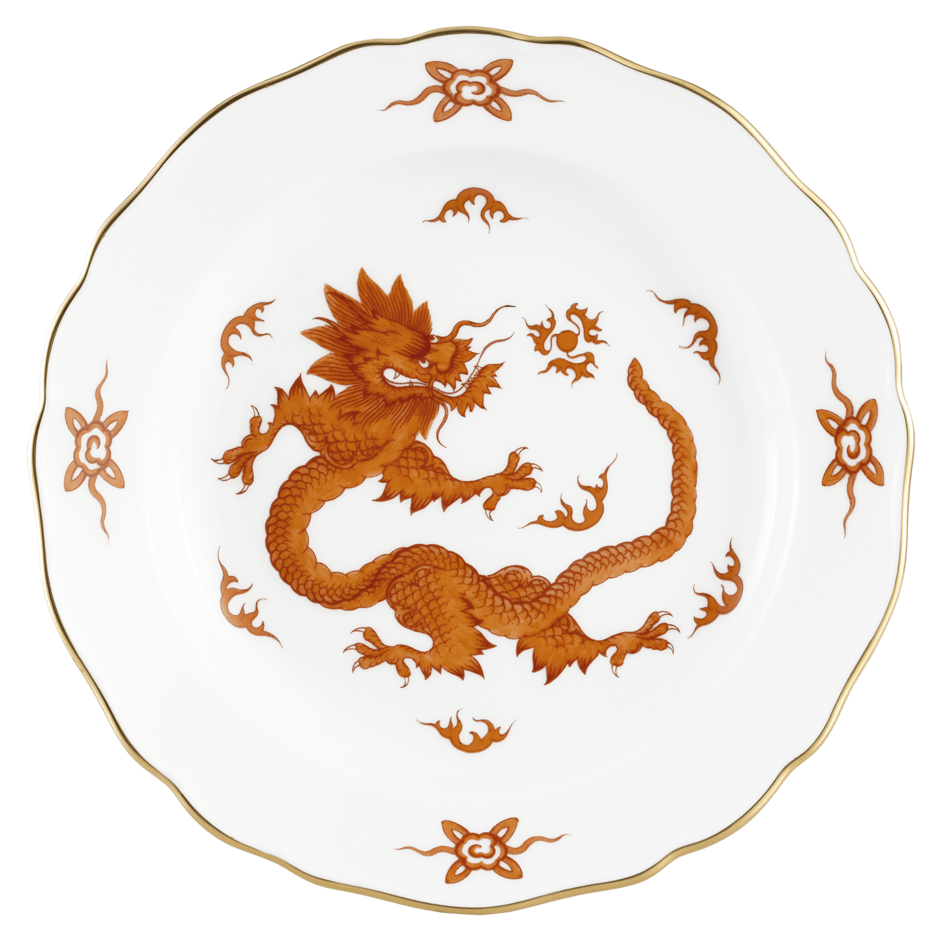 Vorspeise - und Dessertteller, Ming Drache rot, Ø 18 cm | Meissen Neuer Ausschnitt 33d510-00501 - Meissen Weimar