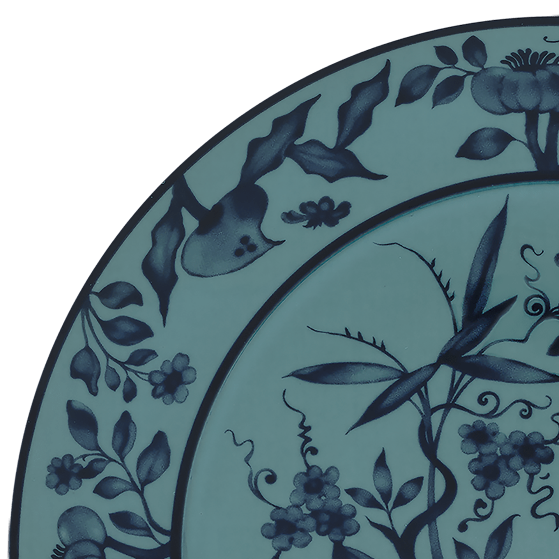 Vorspeise - und Dessertteller, petrol, Ø 22 cm | Meissen No.41 Royal Blossom 79b560-41473 - Meissen Weimar