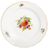 Vorspeise- und Dessertteller, Vintage Fruchtmalerei, Motiv - Pfirsich, Goldrand, Ø 20 cm | Meissen Neuer Ausschnitt