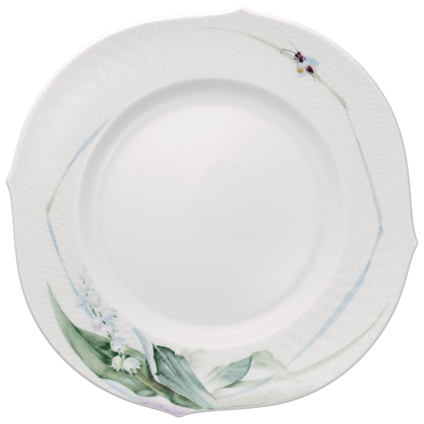 Vorspeise - und Dessertteller Waldflora Maiglöckchen Ø 22,5 cm | Meissen Wellenspiel Relief 61c012 - 29472 - Meissen Weimar