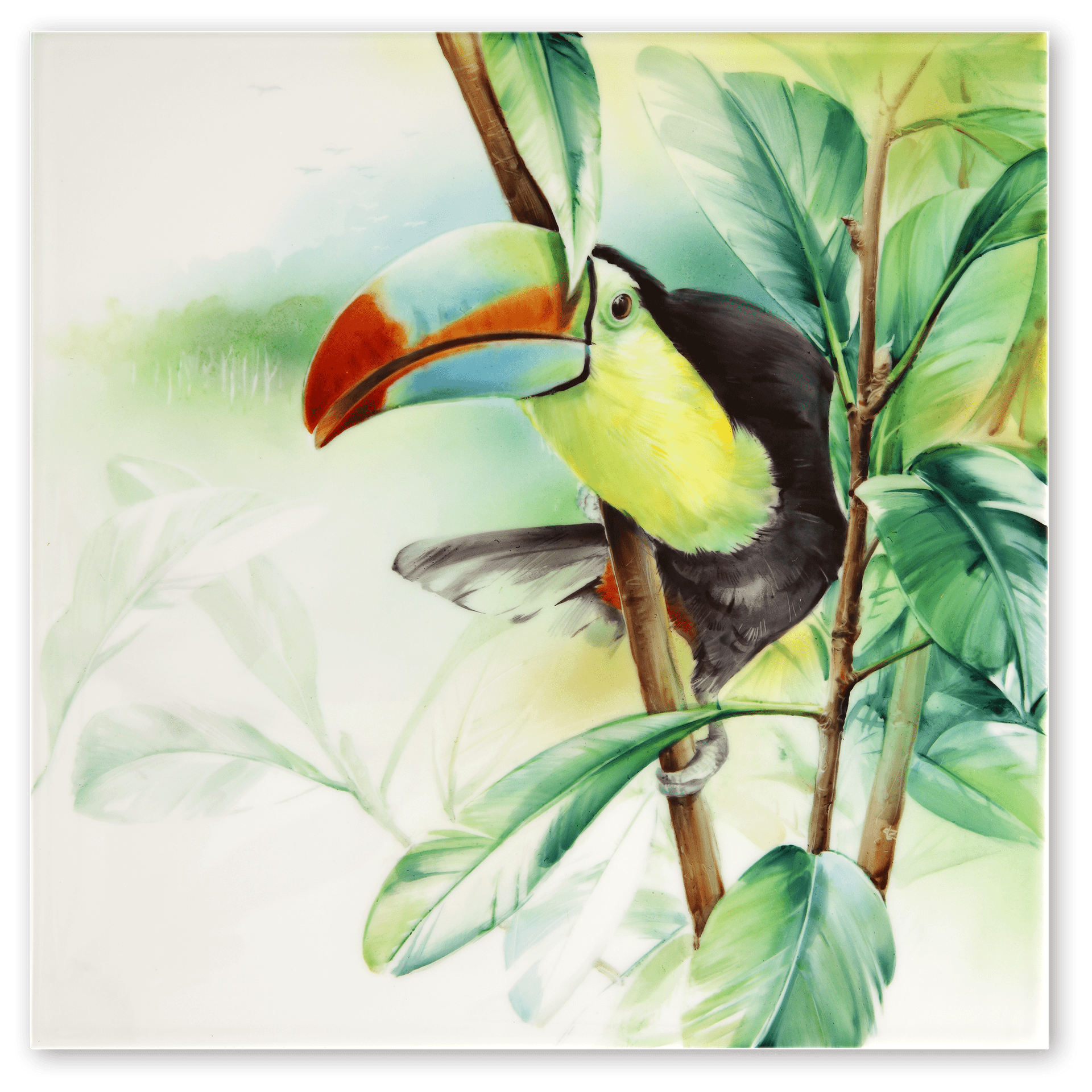 Wandbild Amazonas - Tukan, Porzellan, H 30 cm | Meissen Wandbilder - Edition 936e74 - 9m010 - Meissen Weimar
