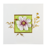 Wandbild Cosmea mit Marienkäfer, 23 x 23 cm | Meissen Unikate