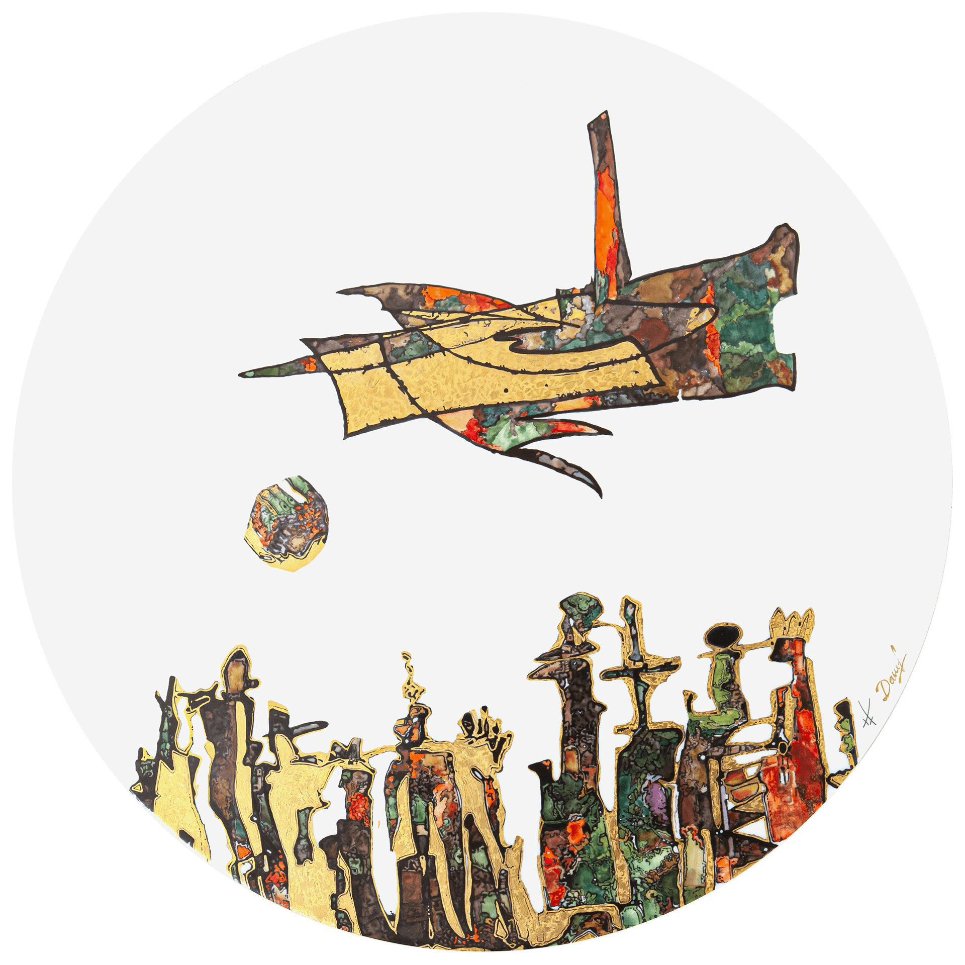 Wandbild, Der Überflieger, Ø 50 cm | Meissen Limitierte Meisterwerke 930984 - 9ma62 - Meissen Weimar