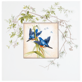 Wandbild Eisvögel mit Insekten, 23 cm Höhe | Meissen Limitierte Meisterwerke