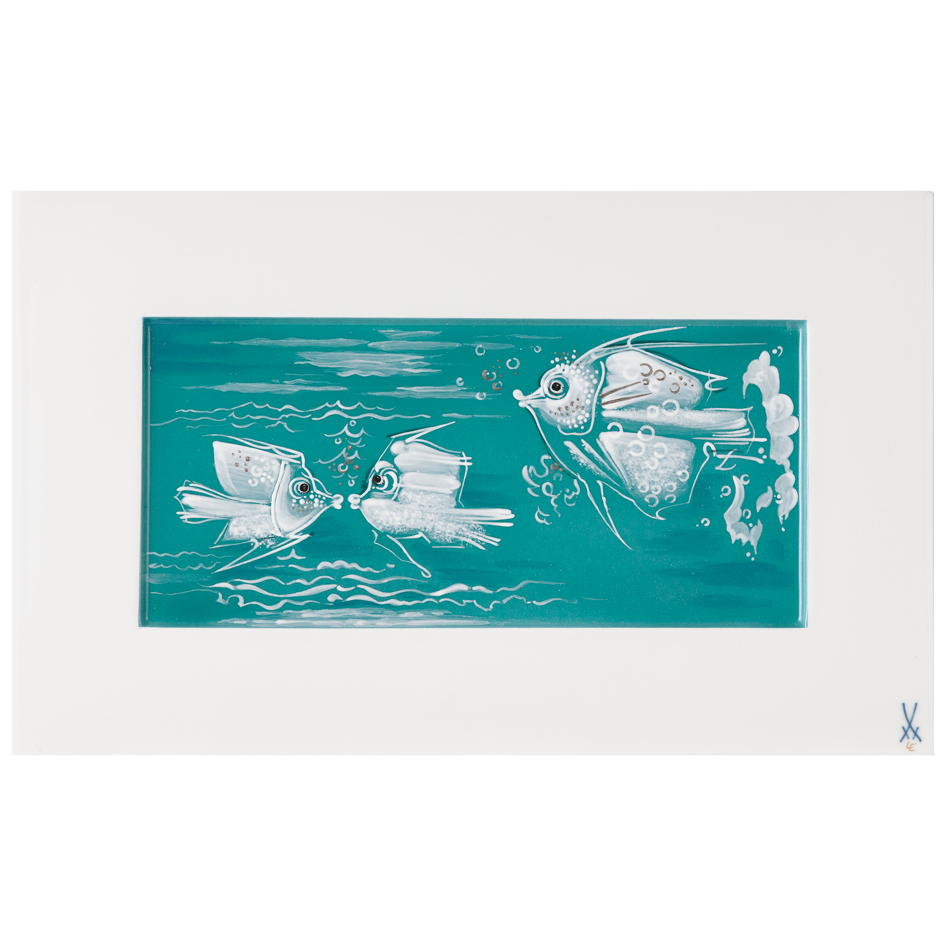 Wandbild, Fisch - Flirt in Türkis, 21,5 x 35 cm | Meissen Wandbilder - Edition 936974 - 9m211 - Meissen Weimar