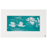 Wandbild, Fisch-Flirt in Türkis, 21,5 x 35 cm | Meissen Wandbilder-Edition