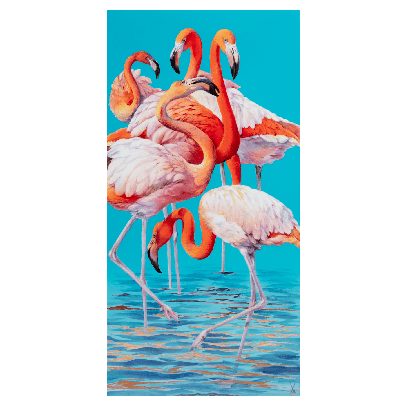 Wandbild Flamingos, Limitiert, H 60 cm | Meissen Limitierte Meisterwerke 936l84 - 9m573 - Meissen Weimar