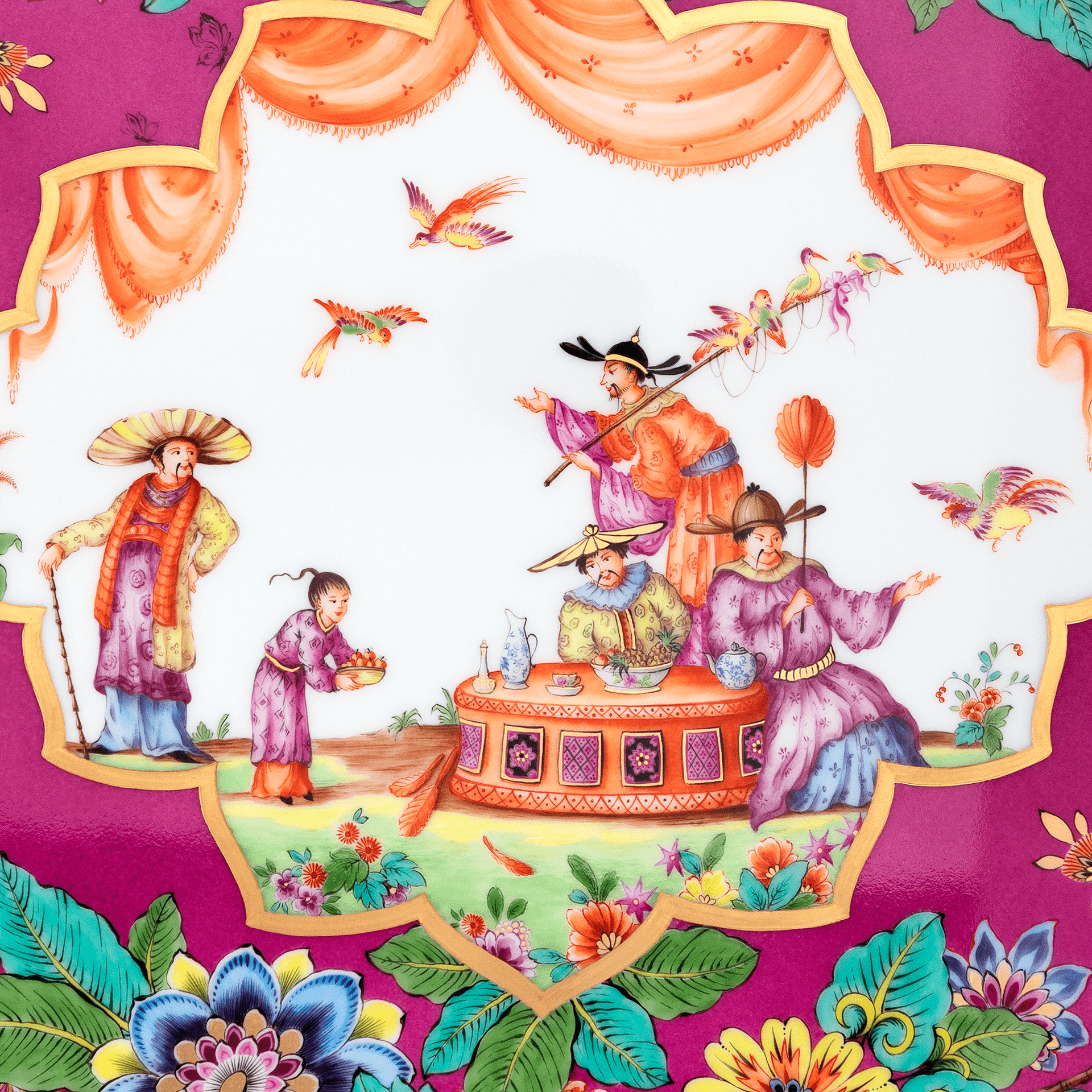 Wandbild "Grafische Szenen nach Höroldt", Lim. 15, 49 x 49 cm | Meissen Limitierte Meisterwerke 58A084-9M016 - Meissen Weimar