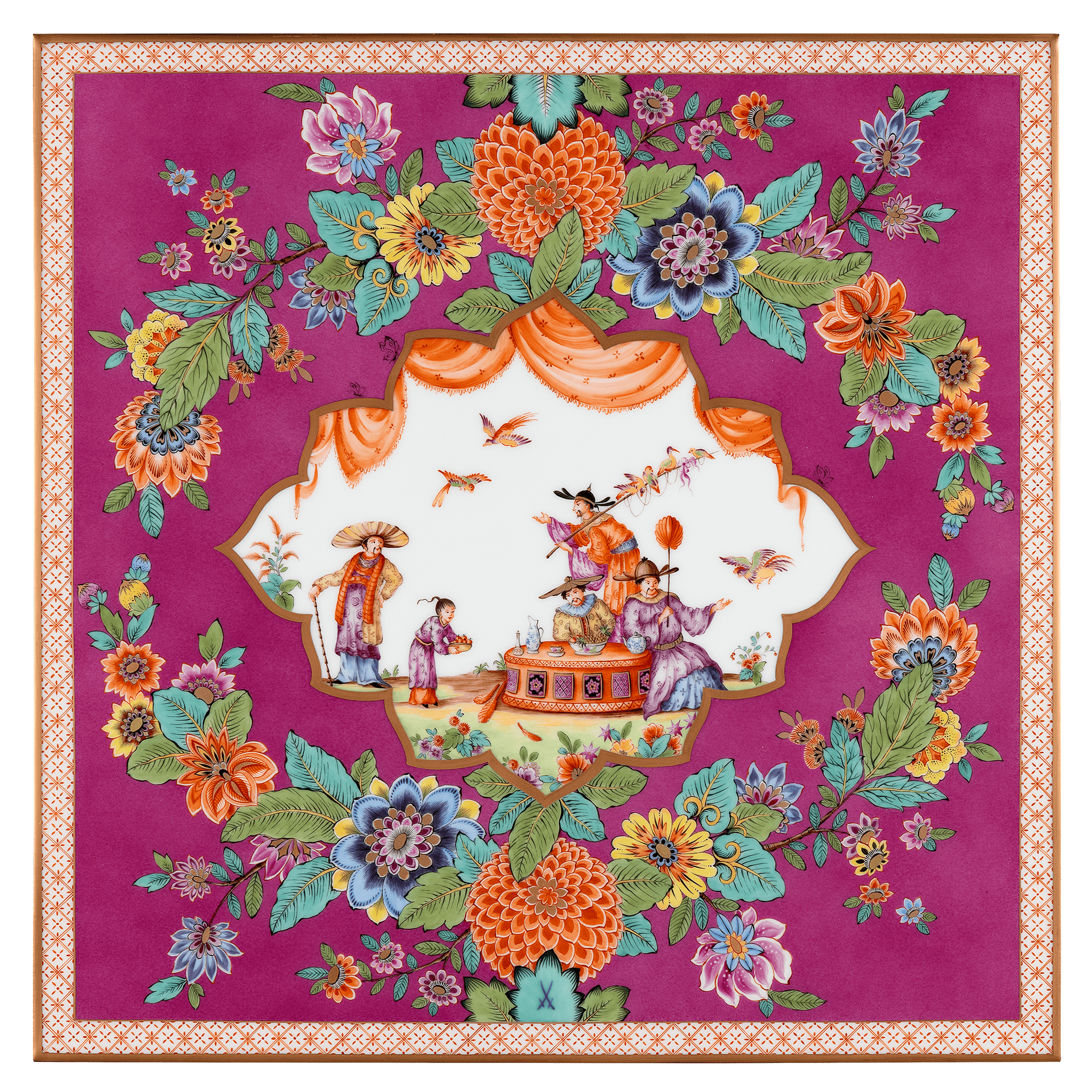 Wandbild "Grafische Szenen nach Höroldt", Lim. 15, 49 x 49 cm | Meissen Limitierte Meisterwerke 58A084-9M016 - Meissen Weimar