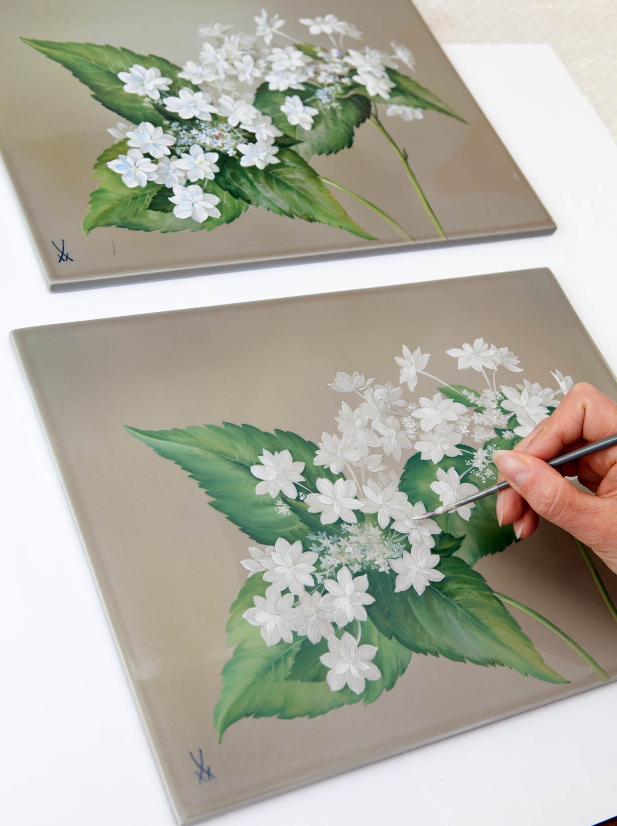 Wandbild Hortensienblüte L 55 cm H 43 cm, limitiert | Meissen Limitierte Meisterwerke 932684 - 9m550 - Meissen Weimar