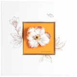 Wandbild mit Kamelienblüte, Orangefarbener Fond, H 23 cm | Meissen Atelier-Edition