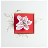 Wandbild mit Lilienblüte, Roter Fond, H 23 cm | Meissen Atelier-Edition