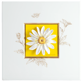 Wandbild mit Margeritenblüte, Gelber Fond, H 23 cm | Meissen Atelier-Edition