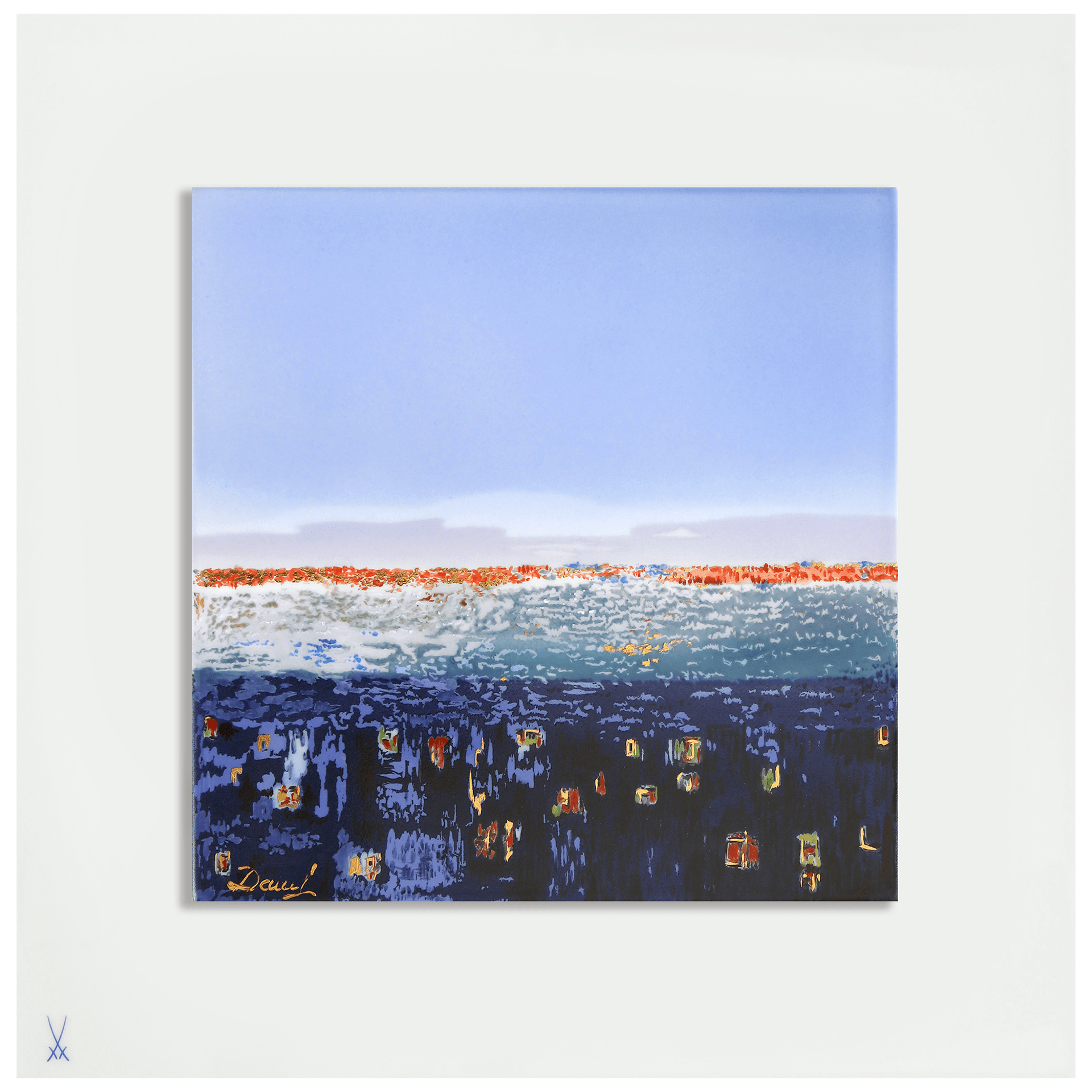 Wandbild, Morgen über der Stadt, 30 x 30 cm | Meissen Atelier - Edition 930127 - 9m569 - Meissen Weimar