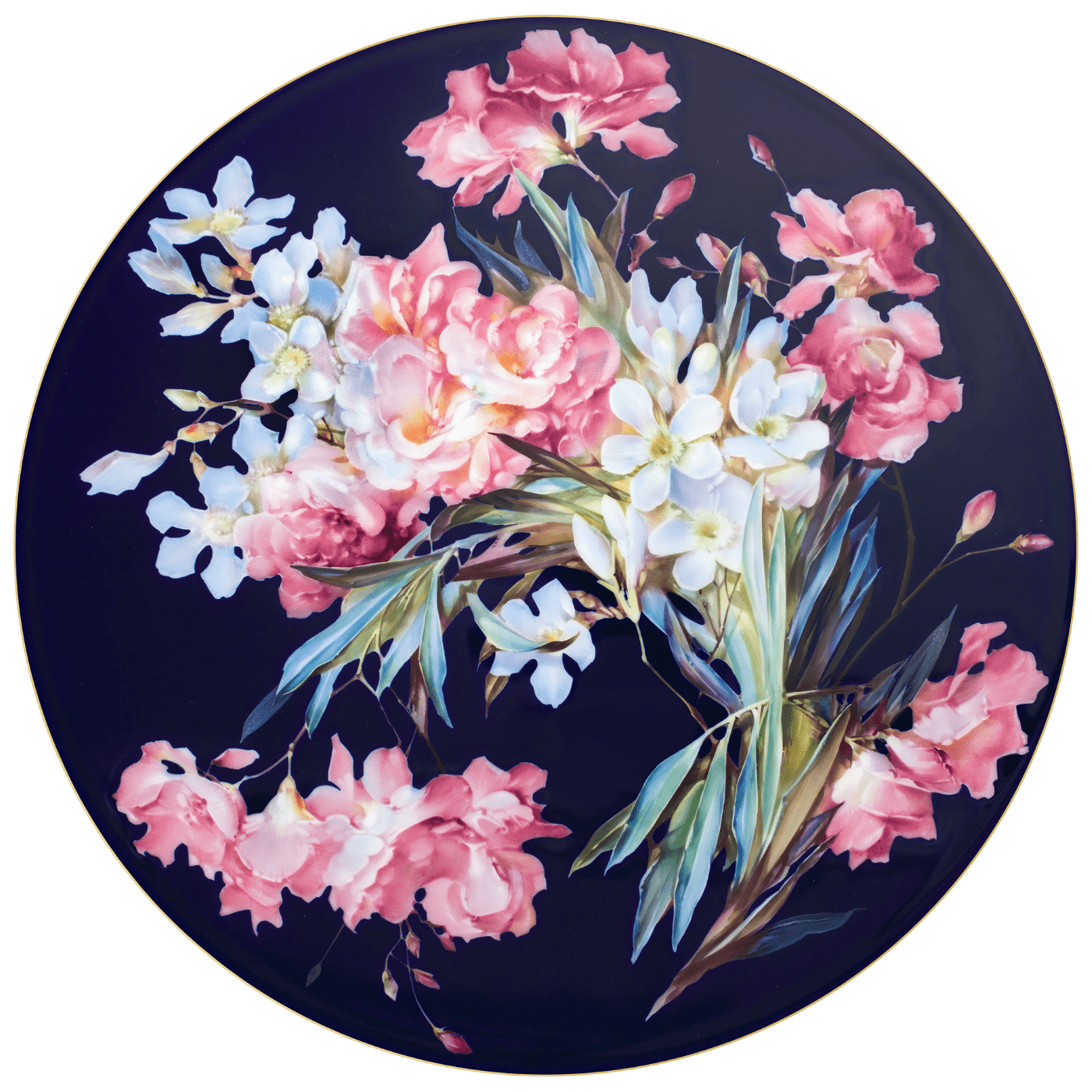 Wandbild Oleander, Ø 50 cm, limitiert | Meissen Limitierte Meisterwerke 25a584 - 9ma62 - Meissen Weimar
