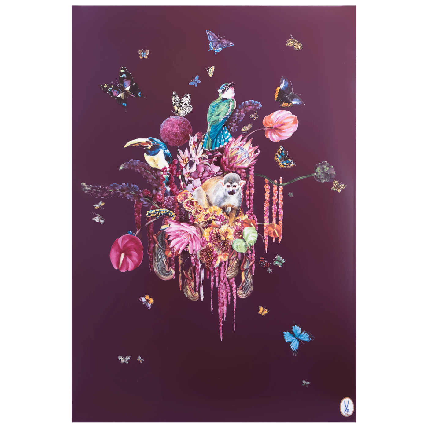 Wandbild Porzellan Exotik, H 75 cm, limitiert 25 Stück | Meissen Limitierte Meisterwerke 930a84 - 9m220 - Meissen Weimar