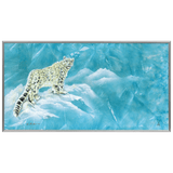 Wandbild Schneeleopard Kristallglasur H 34 cm | Meissen Wandbilder-Edition