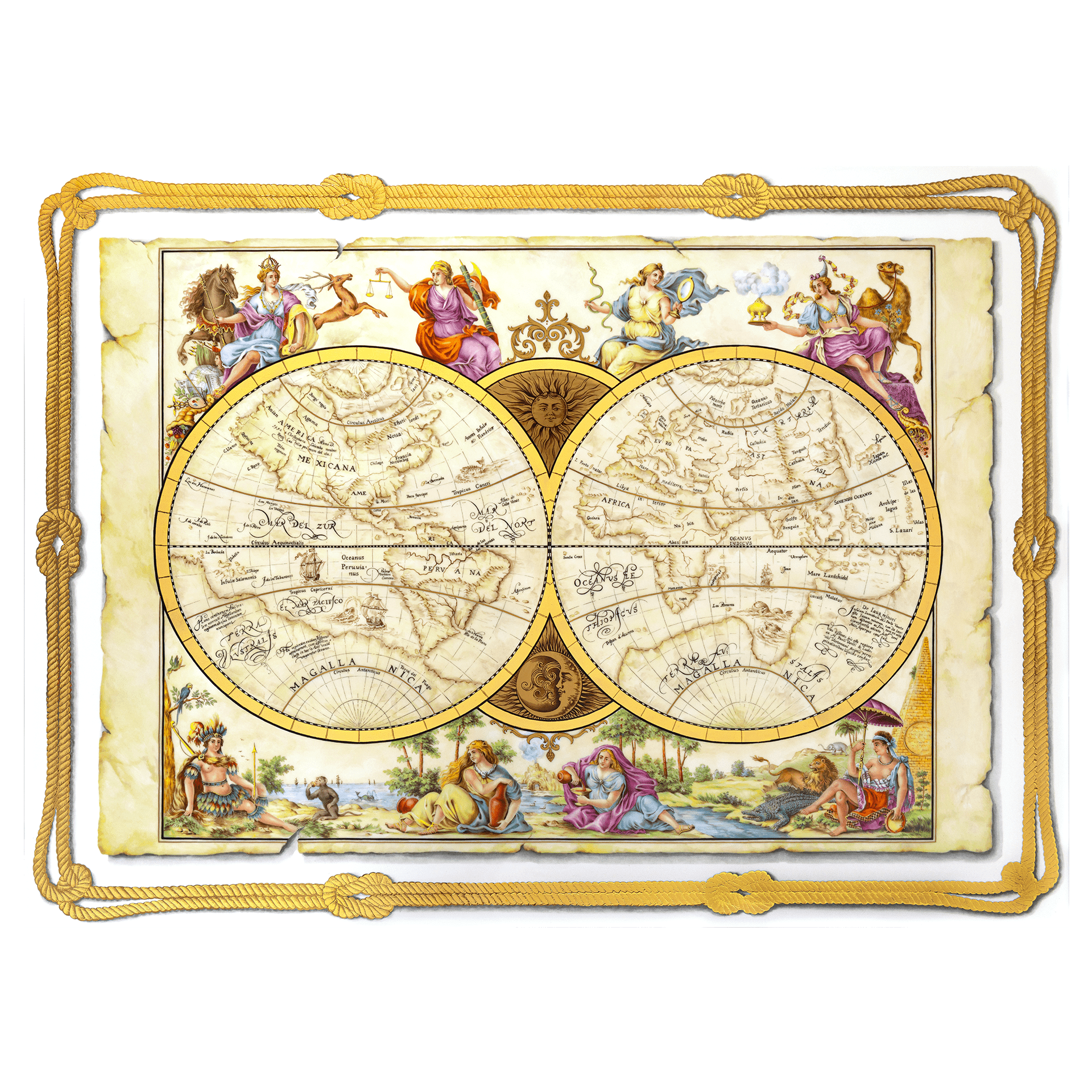 Wandbild "Seekarte", Lim. 15, 55 x 75 cm | Meissen Limitierte Meisterwerke 29B784-9M247 - Meissen Weimar