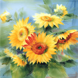 Wandbild, Sonnenblumen, 35 x 35 cm | Meissen Art Colletion - Wandbild nach einem Aquarell von Ludwig Richter