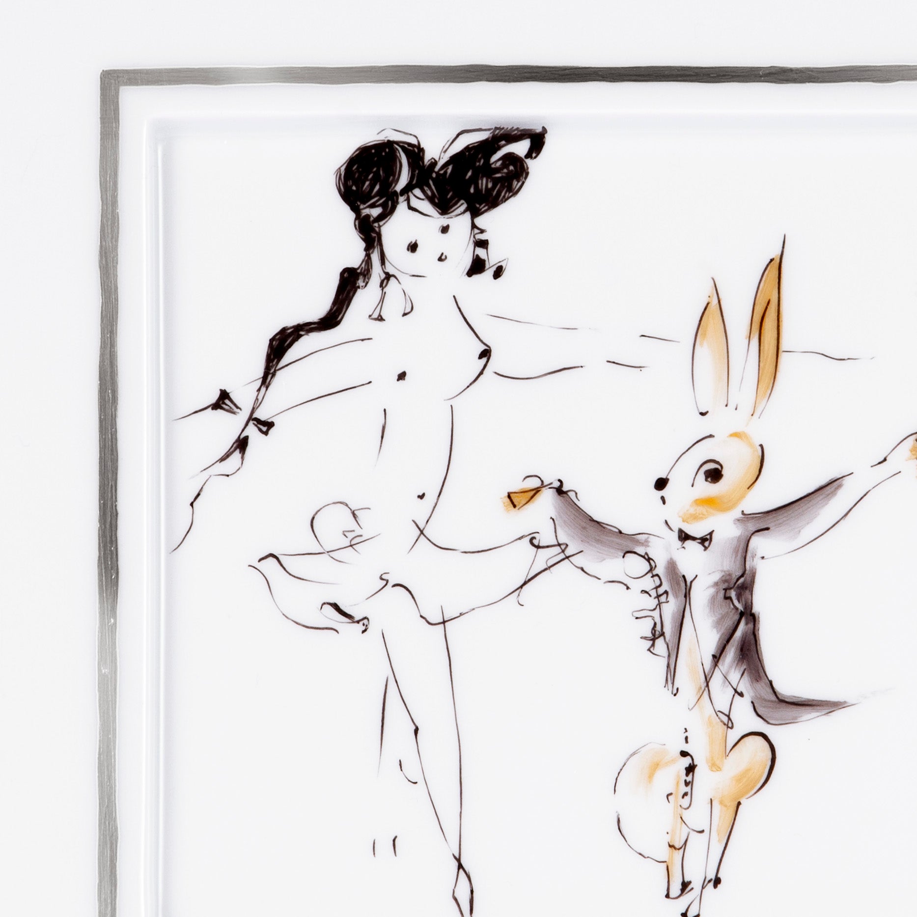 Wandbild, Tänzerin mit Hase, 23 cm | Meissen Atelier - Edition 935247 - 9m008 - Meissen Weimar