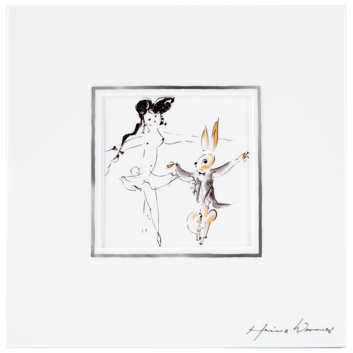 Wandbild, Tänzerin mit Hase, 23 cm | Meissen Atelier - Edition 935247 - 9m008 - Meissen Weimar