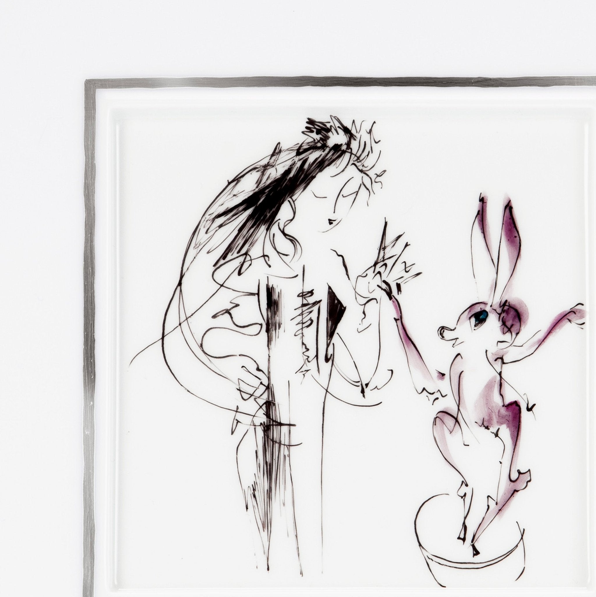 Wandbild Tänzerin mit Hase, Porzellan, 23 cm Höhe | Meissen Atelier - Edition 935243 - 9m008 - Meissen Weimar
