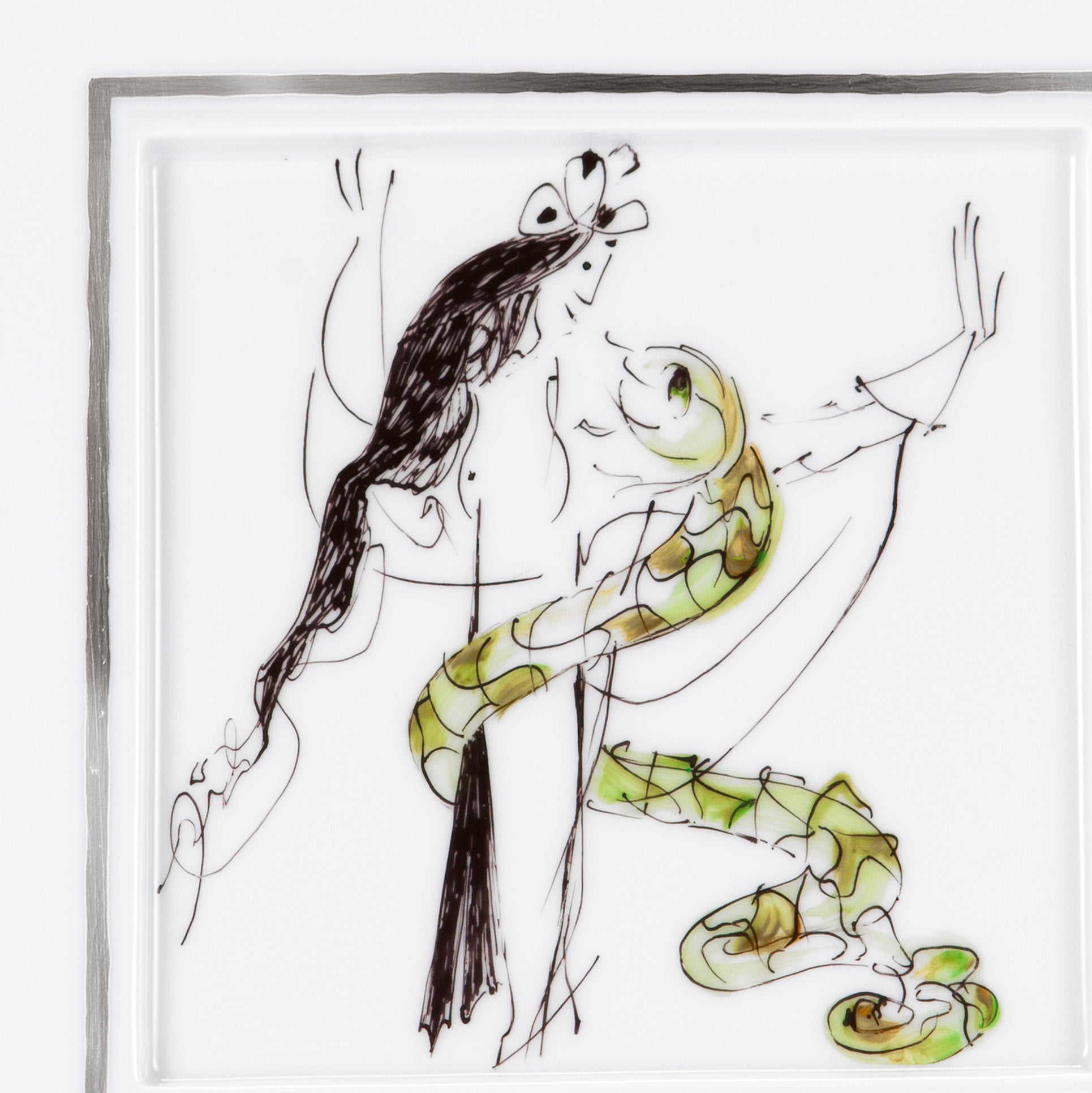 Wandbild, Tänzerin mit Schlange, 23 cm x 23 cm | Meissen Atelier - Edition 935246 - 9m008 - Meissen Weimar