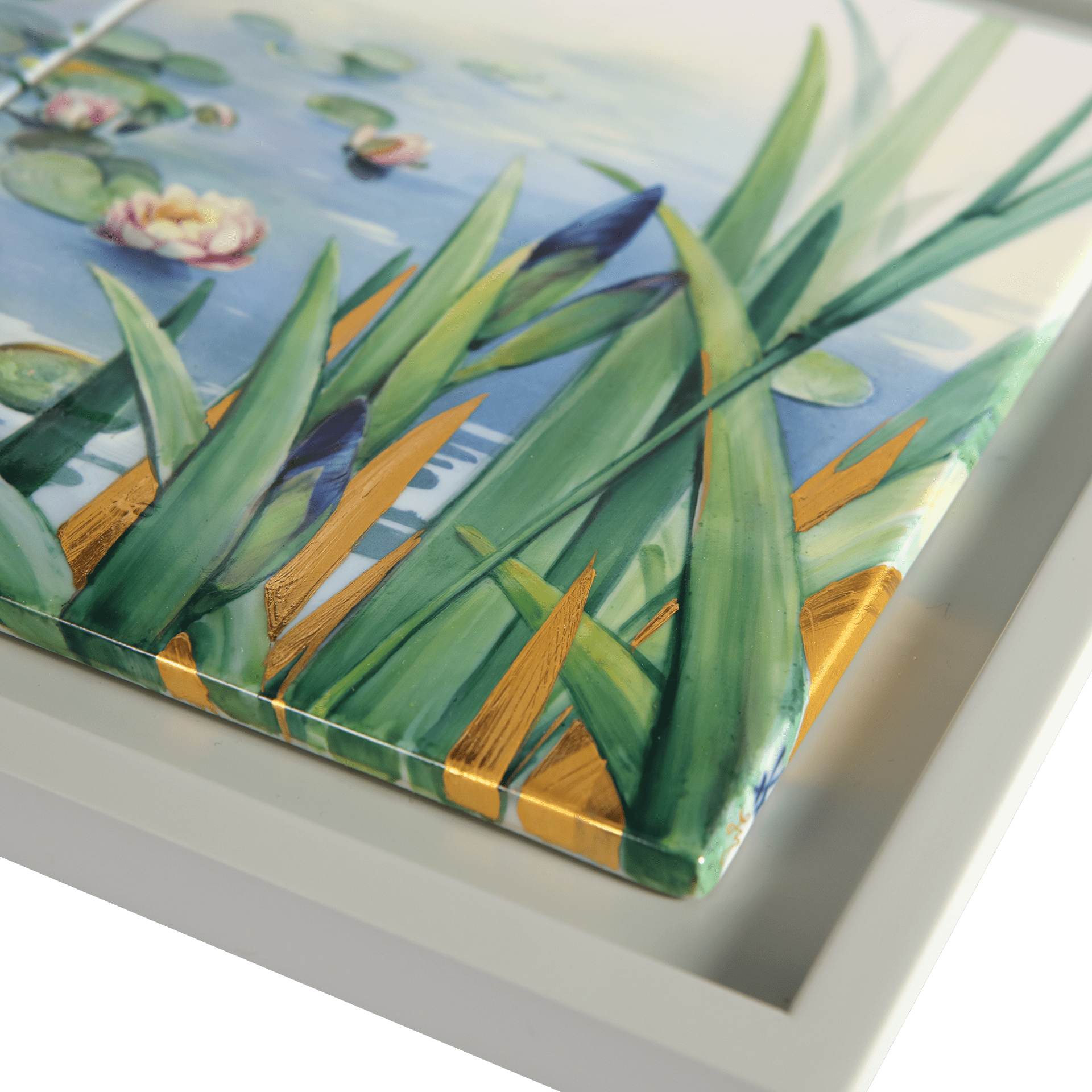Wandbild Wasserlilien Porzellan H 25 cm, 3 - teilig | Meissen Limitierte Meisterwerke 932w84 - 9m584 - Meissen Weimar