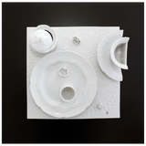 Wandbild Weiß H 52 cm | Meissen Unikate