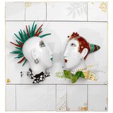 Wandbild Zwiegespräch Porzellan H 47 cm Unikat | Meissen Unikate