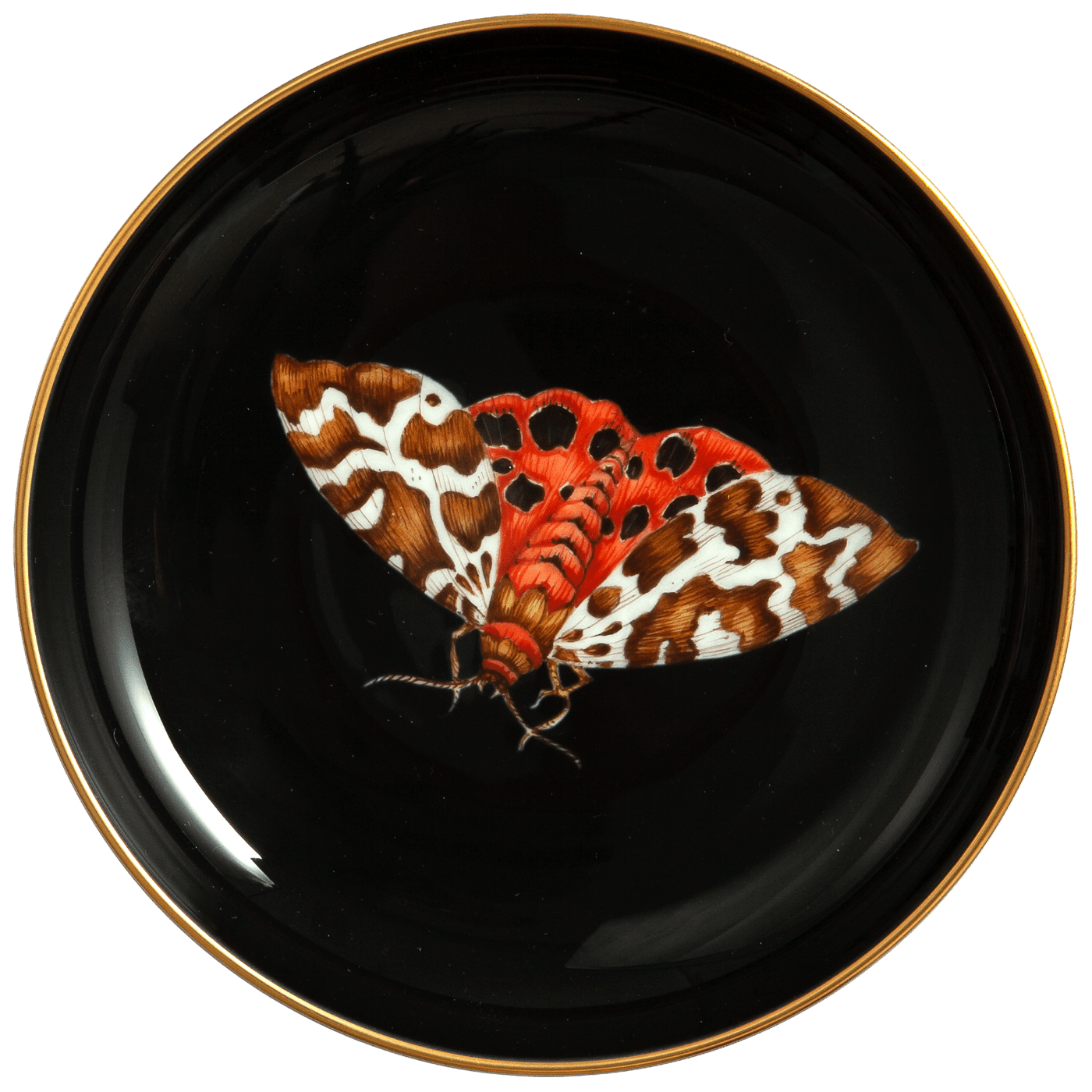 Wandschälchen, Schwarz mit Schmetterlings - Motiv, Ø 13 cm | Meissen Wandschalen - Edition 20a121 - 24m05 - Meissen Weimar