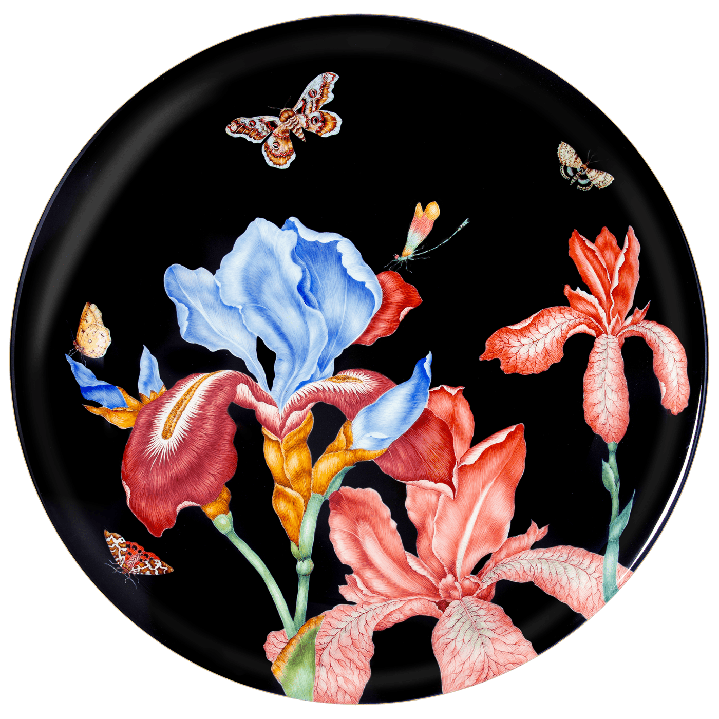 Wandschale, Iris mit Schmetterlingen, Ø 46 cm, limitiert | Meissen Limitierte Meisterwerke 20a884 - 54m41 - Meissen Weimar