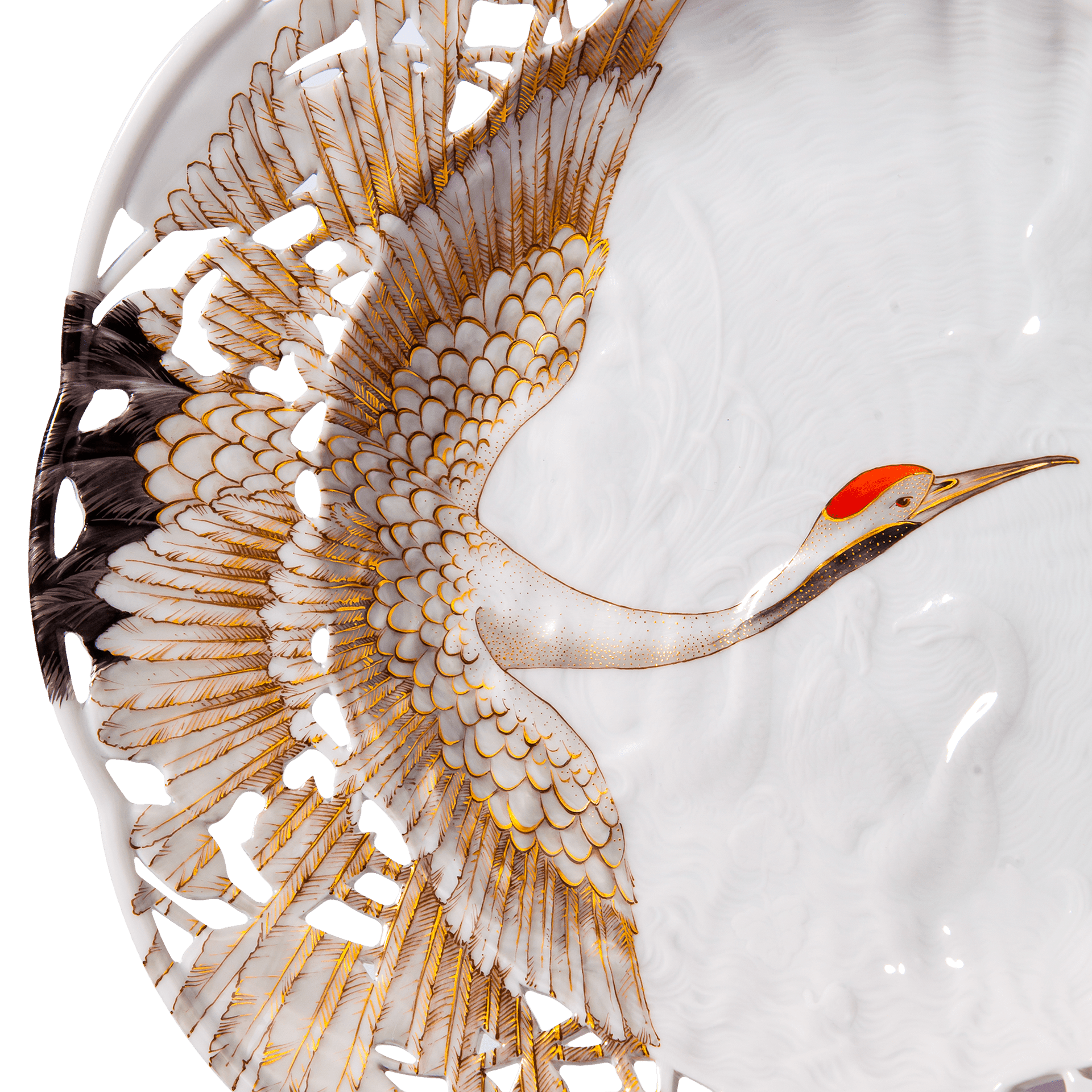 Wandschale Kranich limitiert, Ø 25,5 cm | Meissen Wandschalen - Edition 61a174 - 54m67 - Meissen Weimar