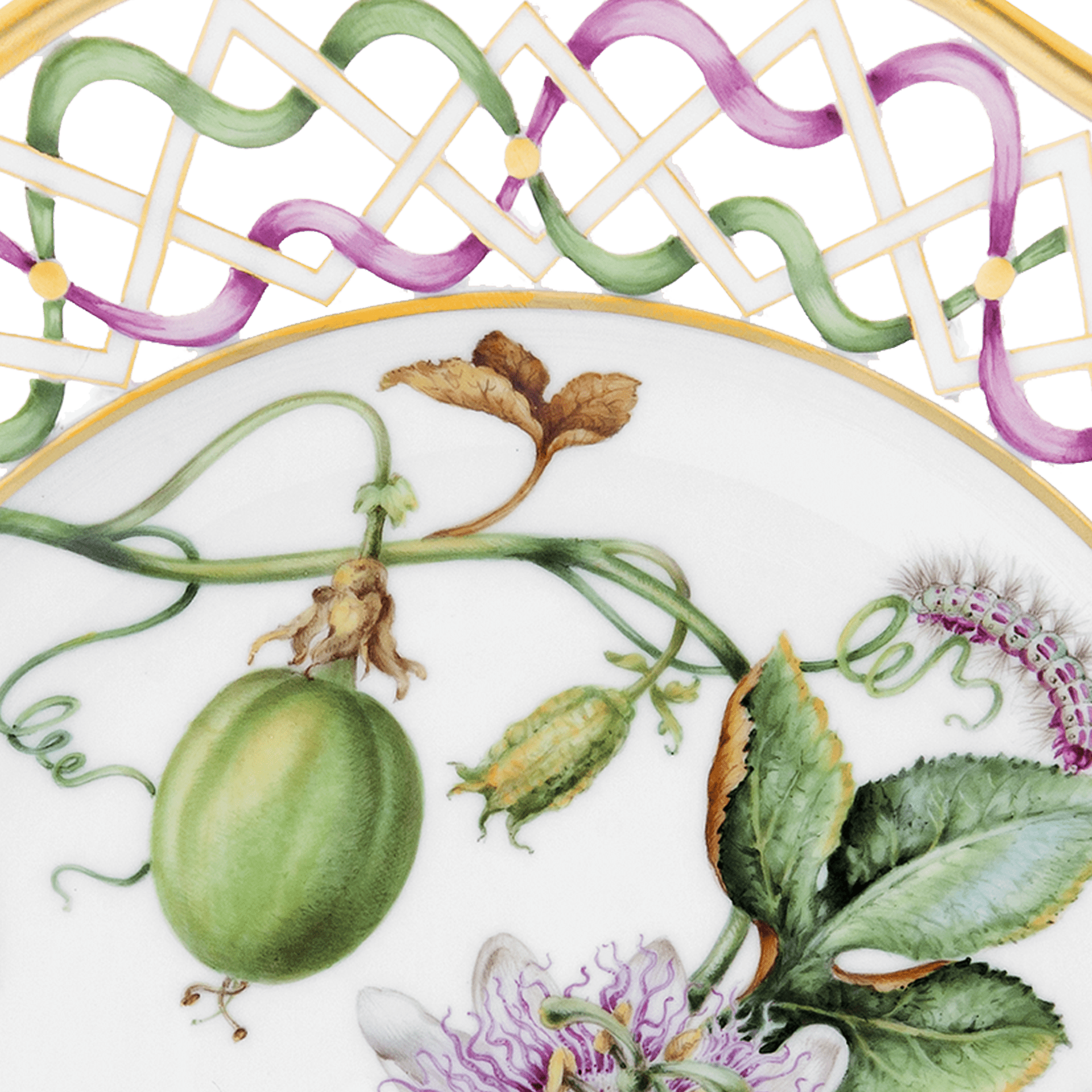 Wandschale Rankende Passionsblume, bunt, Ø 26 cm | Meissen Limitierte Meisterwerke 20a384 - 54m72 - Meissen Weimar