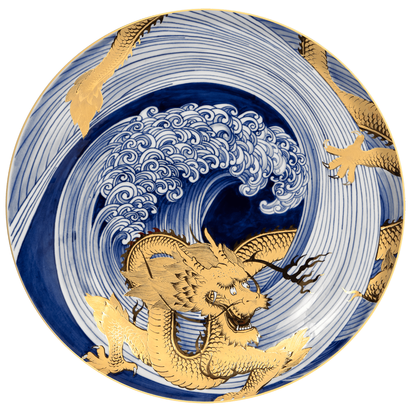 Wandteller Glücksdrache Gold Kobaltblau Ø 35 cm, limitiert 50 Stück | Meissen Limitierte Meisterwerke 82b884 - 54m39 - Meissen Weimar
