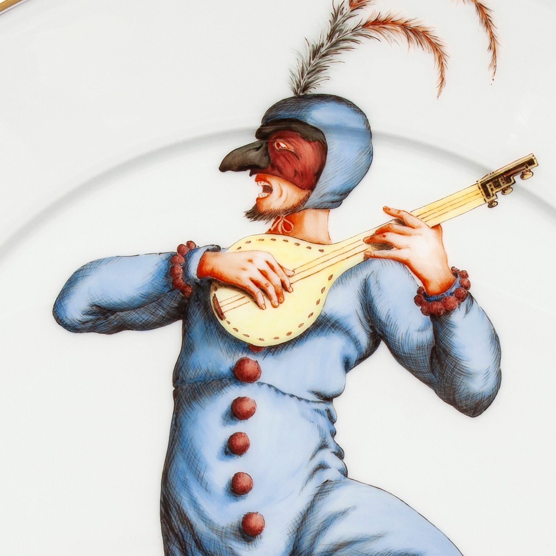 Wandteller, Italienische Komödie Coviello, Ø 33 cm | Meissen Figuren - Edition Italienische Komödie 28a274 - 41m02 - Meissen Weimar