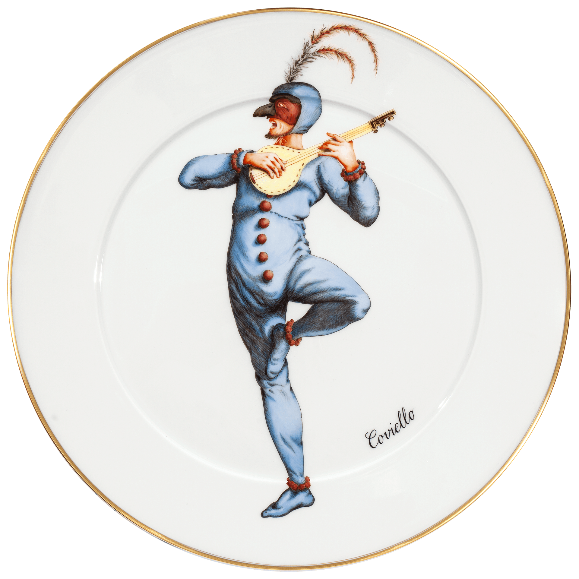 Wandteller, Italienische Komödie Coviello, Ø 33 cm | Meissen Figuren - Edition Italienische Komödie 28a274 - 41m02 - Meissen Weimar
