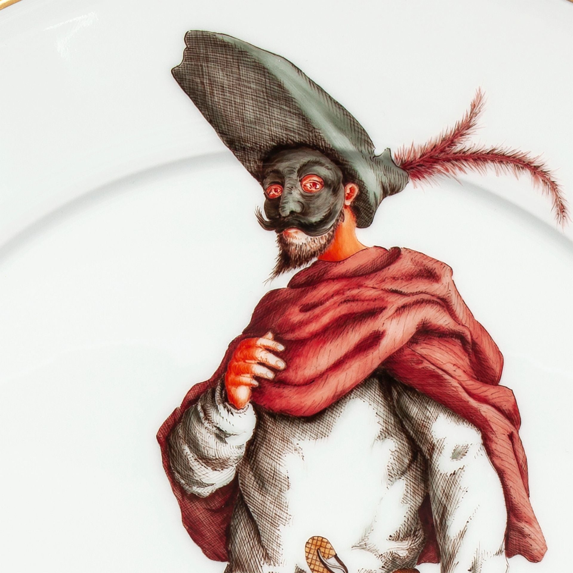 Wandteller, Italienische Komödie Fritellino, Ø 33 cm | Meissen No.41 Royal Blossom 28a374 - 41m02 - Meissen Weimar