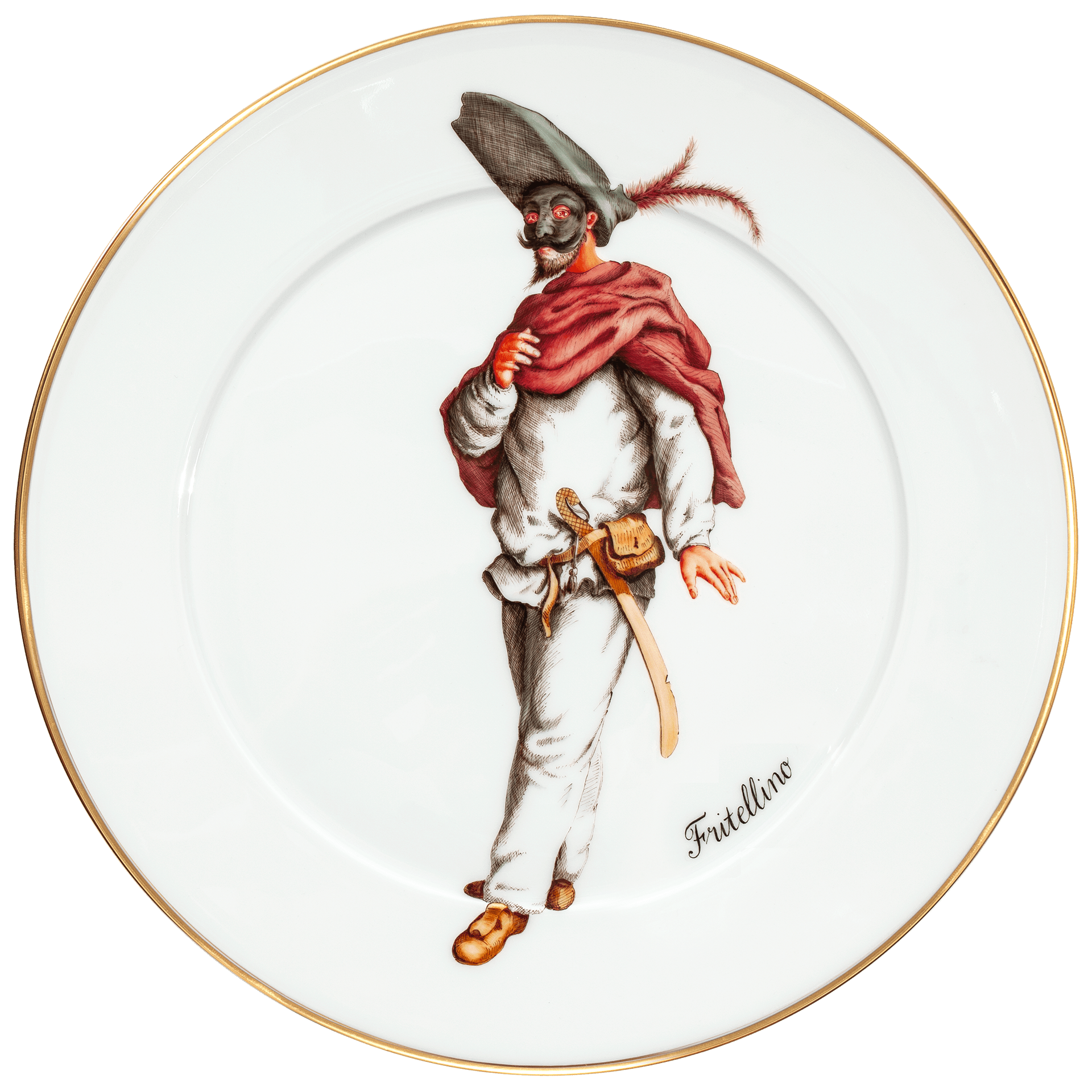 Wandteller, Italienische Komödie Fritellino, Ø 33 cm | Meissen No.41 Royal Blossom 28a374 - 41m02 - Meissen Weimar