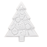 Baumschmuck Weihnachtsbaum, Biskuit, H 5,5 cm | Meissen Zweigschmuck Weihnachtskollektion