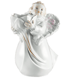 Weihnachtsengel mit Stern, Bunt und gold staffiert, H 17,5 cm | Meissen Figuren-Edition Weihnachten