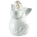 Weihnachtsengel mit Stern, Bunt und gold staffiert, H 17,5 cm | Meissen Figuren-Edition Weihnachten