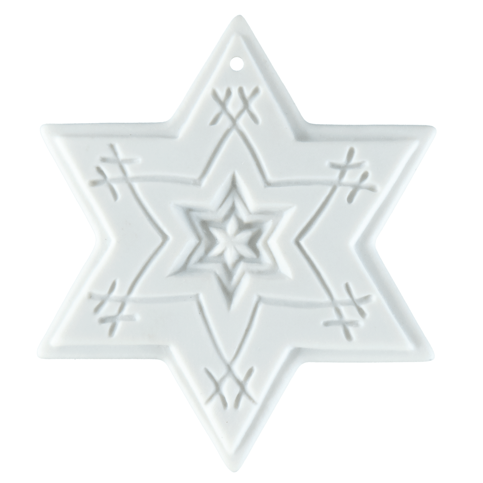 Weihnachtsstern, weiß, bisquit, H 5,5 cm | Meissen Zweigschmuck Weihnachtskollektion 000003 - 98F07 - Meissen Weimar