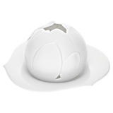 Windlicht Seerosenblüte, Weiß, H 9 cm | Accessoires Meissen Wellenspiel Relief
