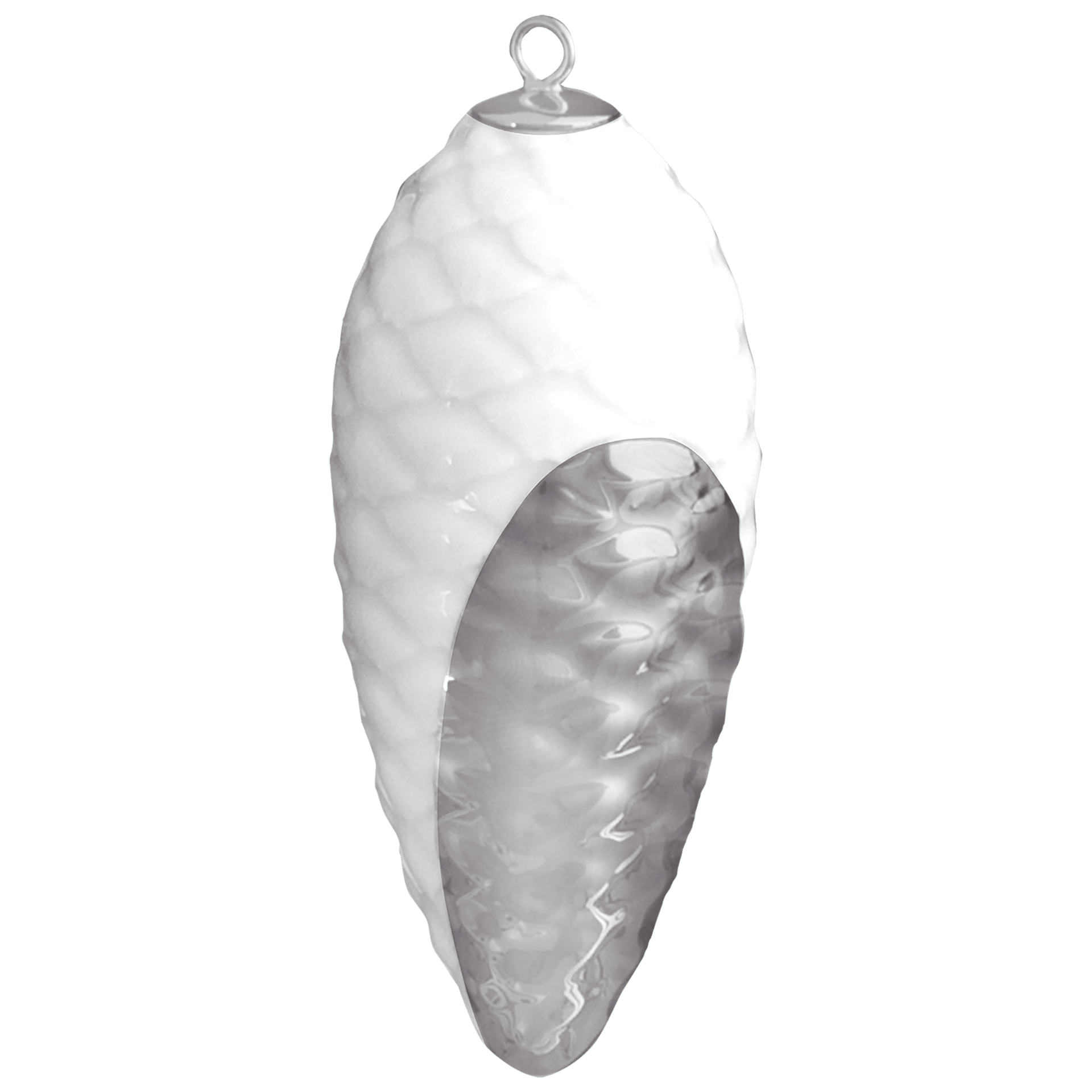 Zapfen, Platinpunkt, H 8,5 cm | Meissen Zweigschmuck Weihnachtskollektion 99A534 - 83M41 - Meissen Weimar