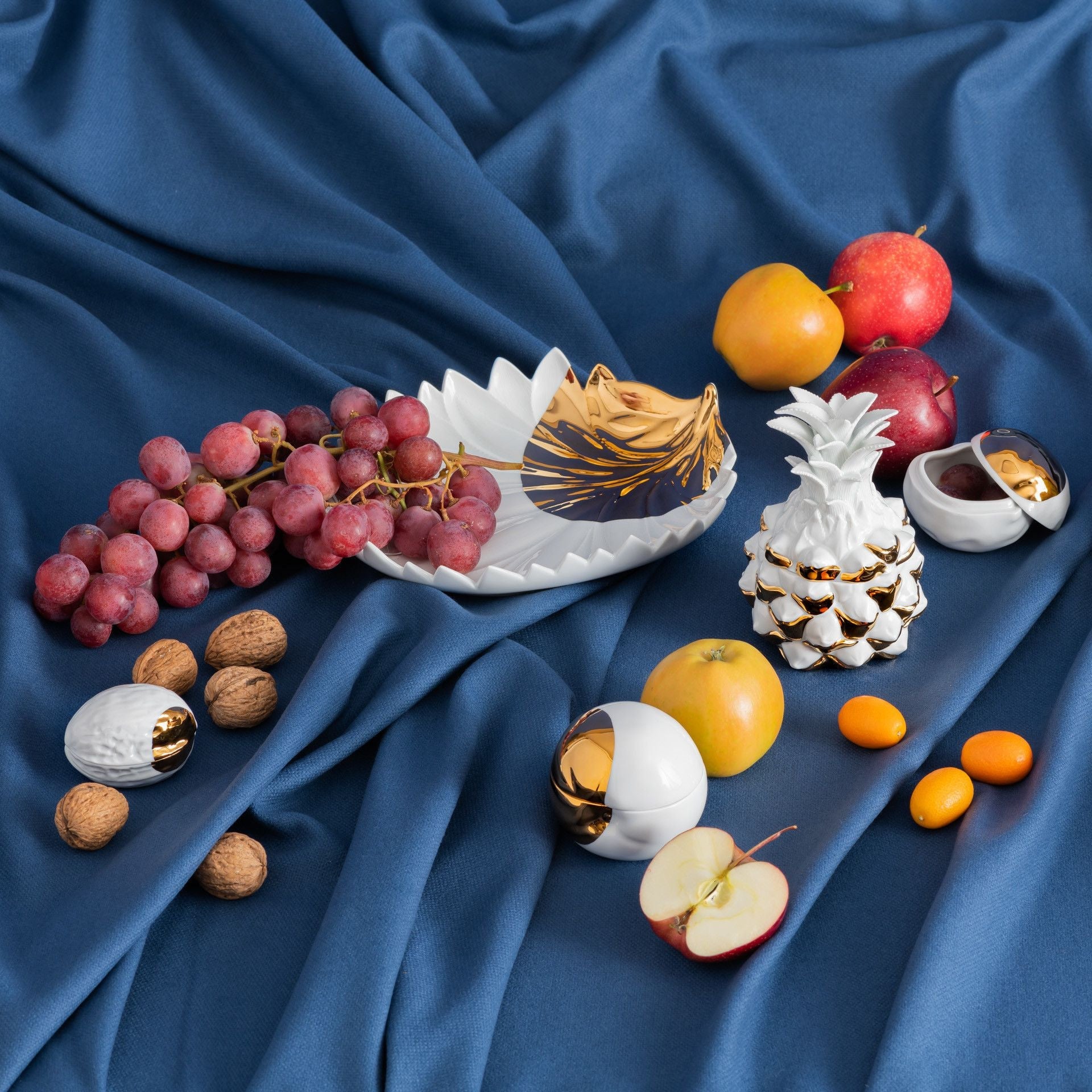 Zitronendose, Goldpunkt, L 7,5 cm | Meissen Dosen Kollektion "Orangerie" 99A434 - 52254 - Meissen Weimar